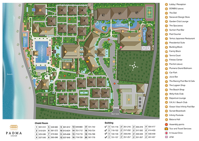 パドマ リゾート バリ アット レギャンのリゾートマップ