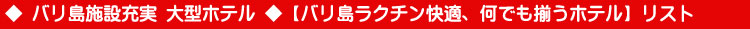 バリ島施設充実 大型リゾート【バリ島ラクチン快適、何でも揃うホテル】 リスト